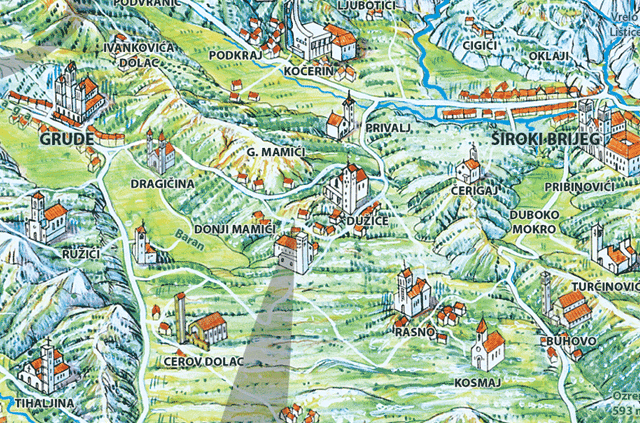 karta hercegovine Hercegovina, turistička karta | Panoramska karta Hercegovine karta hercegovine